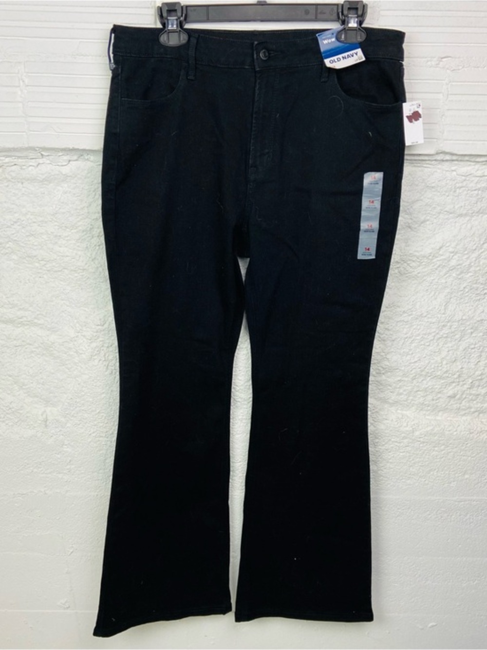 NWT Old Navy Black high rise wow flare Stretch Bootcut Pants size 14